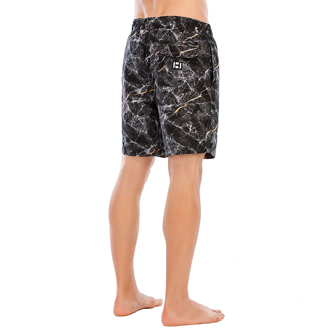 HUGE SPORTS Graphic UPF50  Mens Beach Board Shorts - Marble