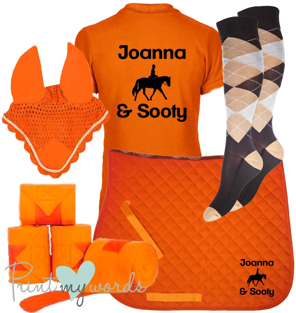 'Ivy' Ladies Personalised Matching Equestrian Set - Dressage Design