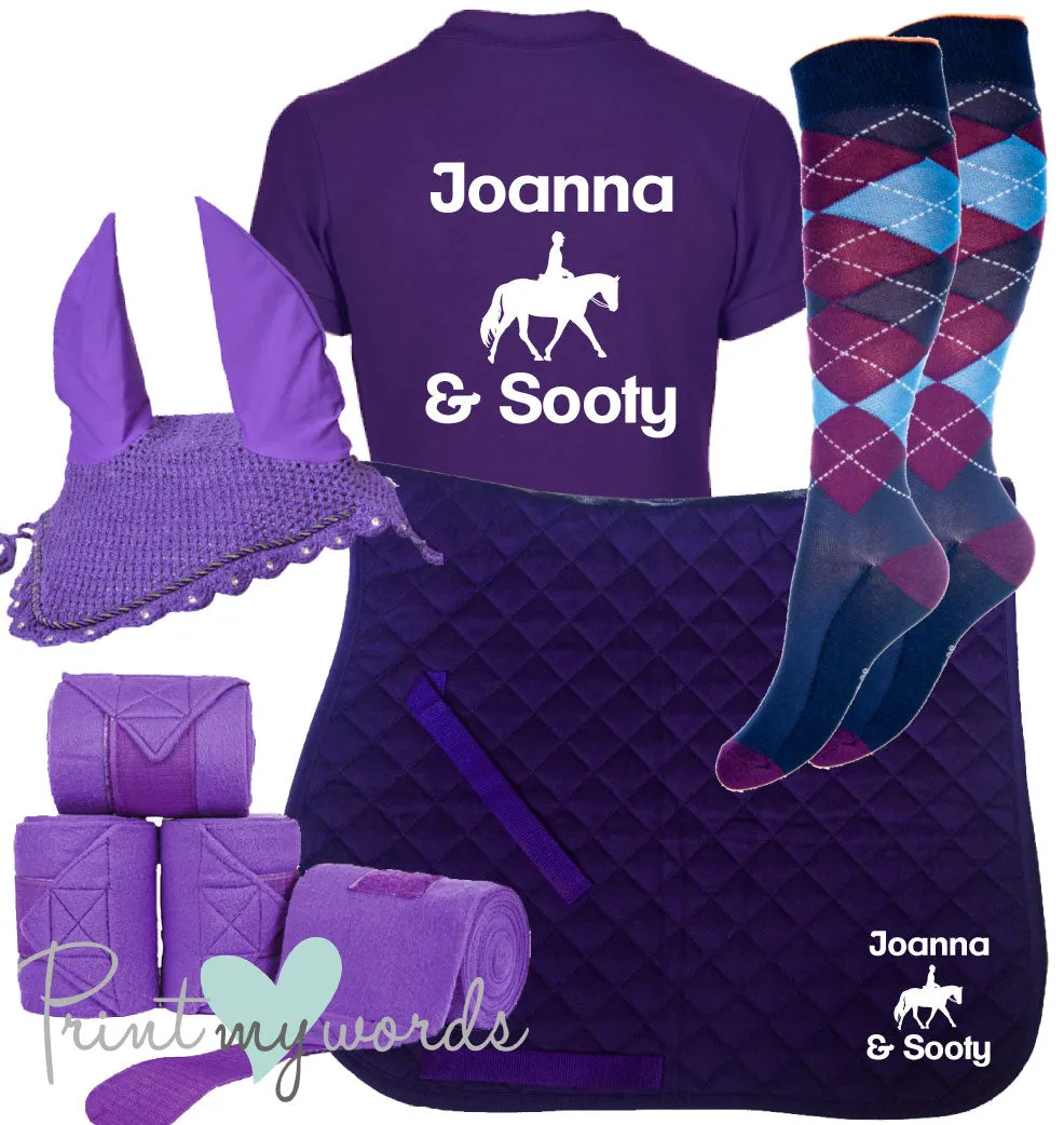 'Ivy' Ladies Personalised Matching Equestrian Set - Dressage Design