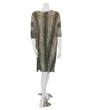 Jackie O`Loungewear Olive Snakeskin Print Swim Cover Up Dress