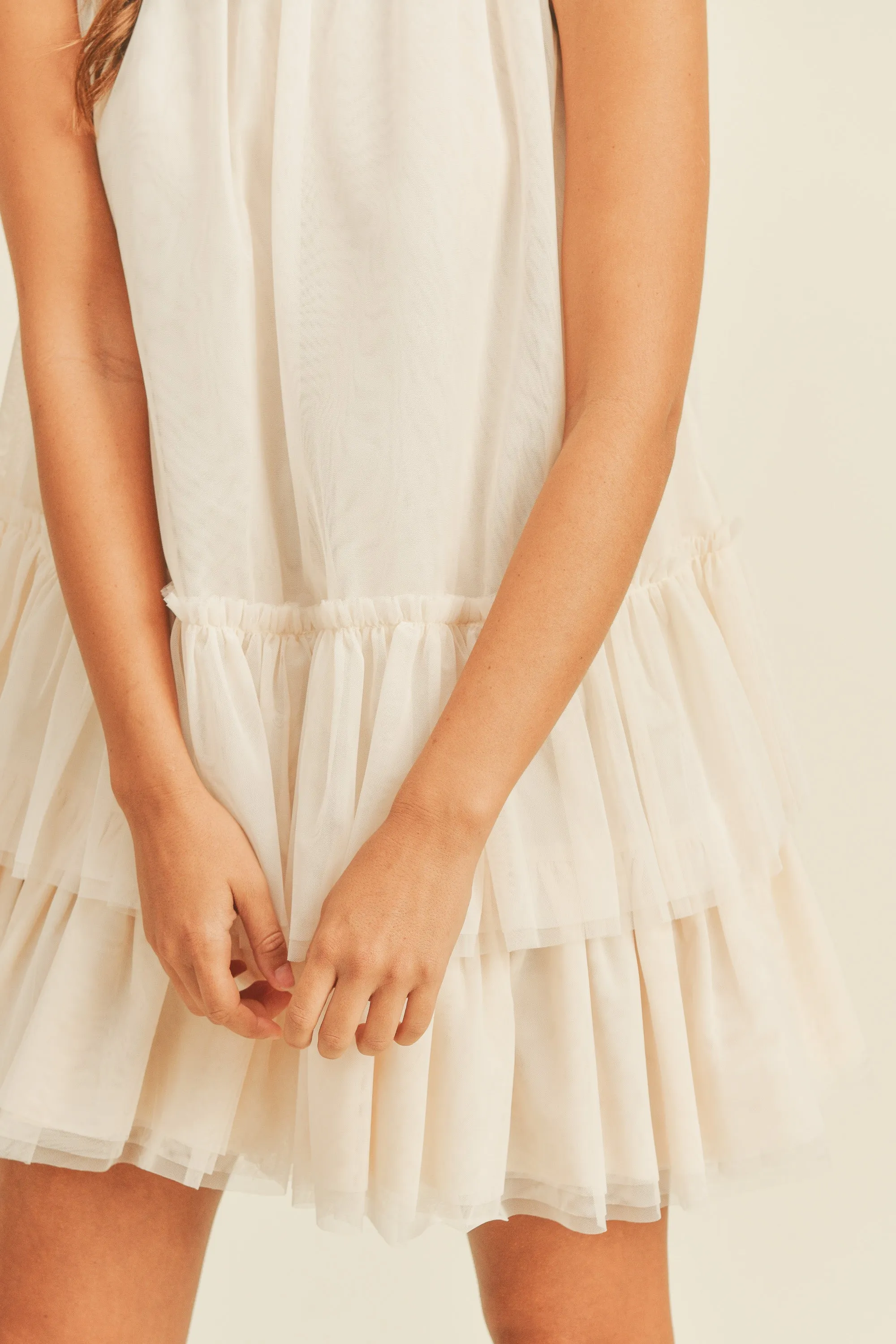 JAYJAY TULLE TIERED MINI DRESS