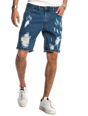 KAUI RIPPED SHORTS IN DARK BLUE