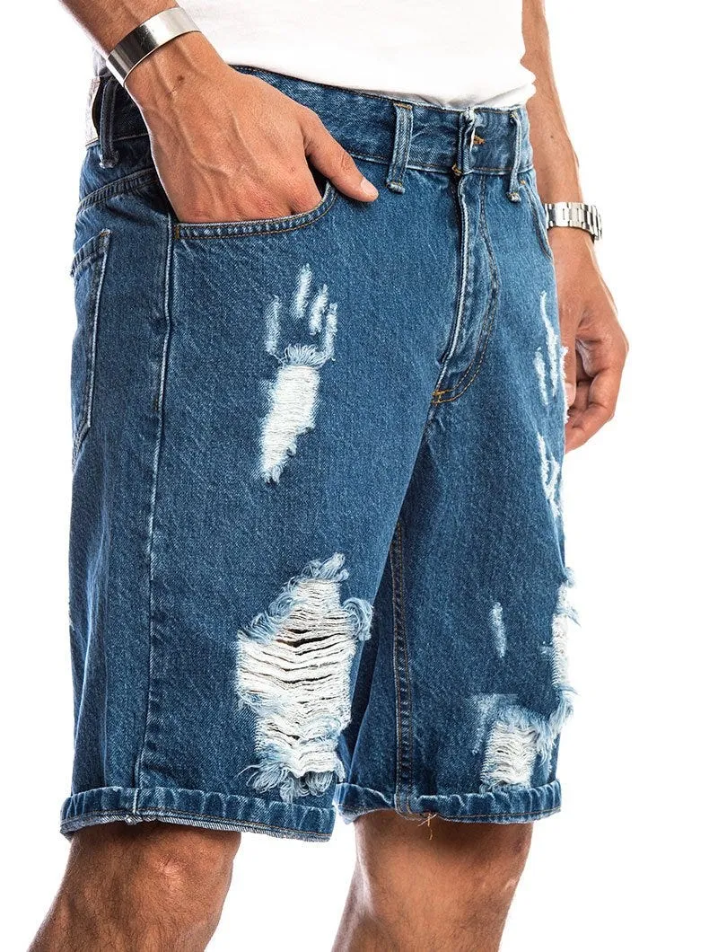 KAUI RIPPED SHORTS IN DARK BLUE