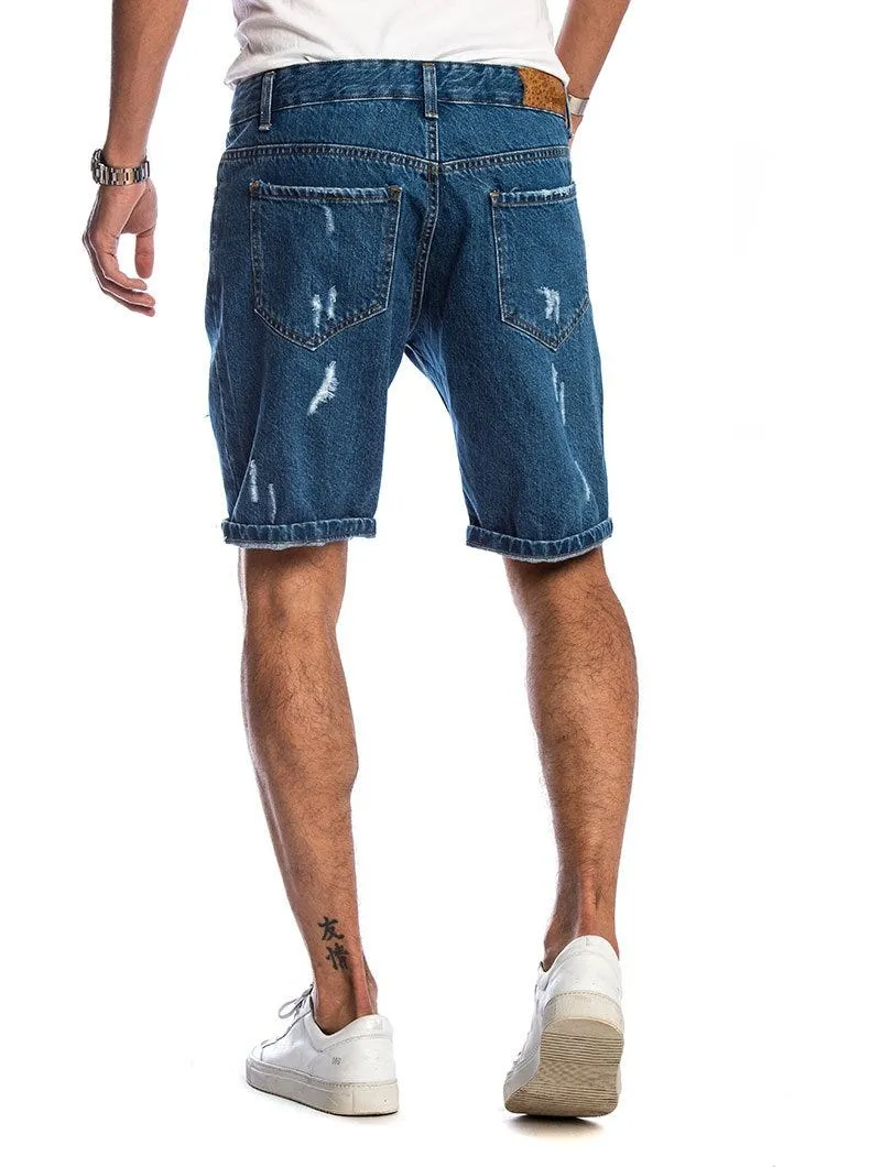 KAUI RIPPED SHORTS IN DARK BLUE
