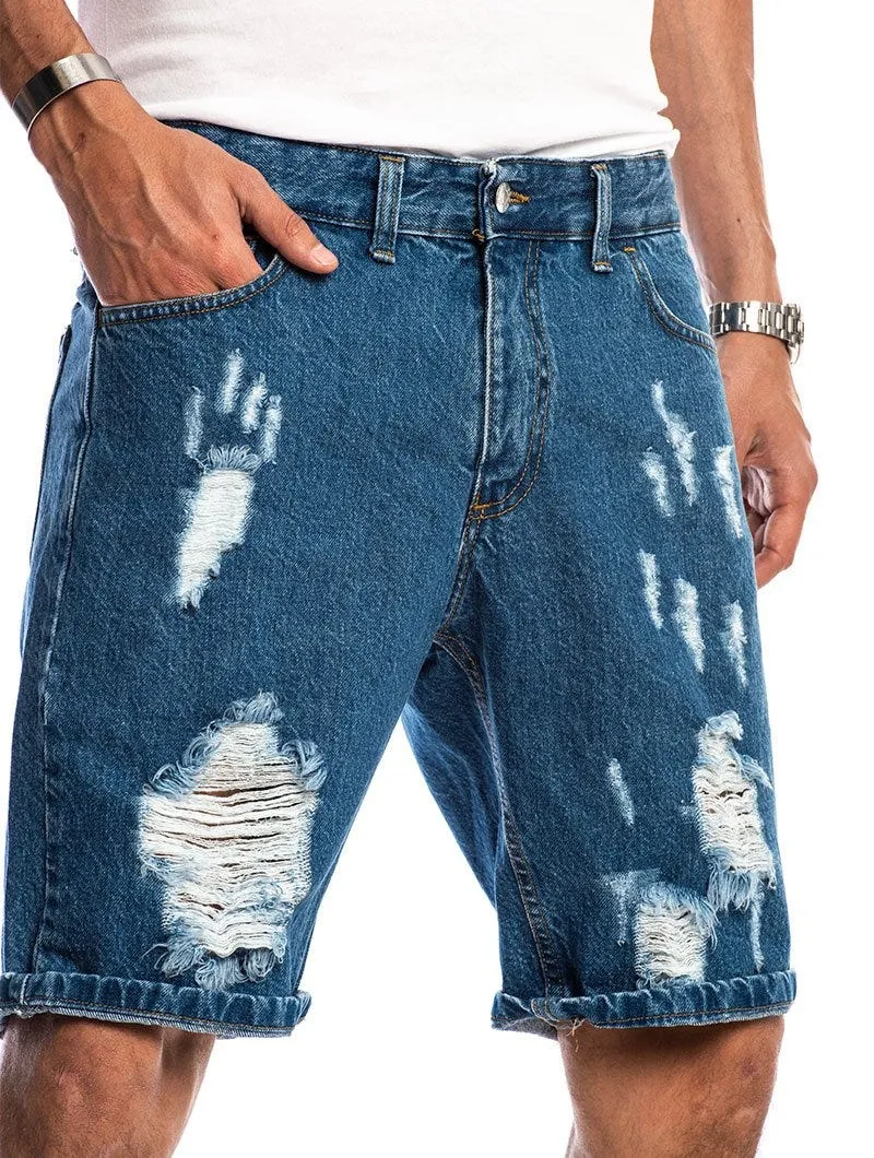 KAUI RIPPED SHORTS IN DARK BLUE