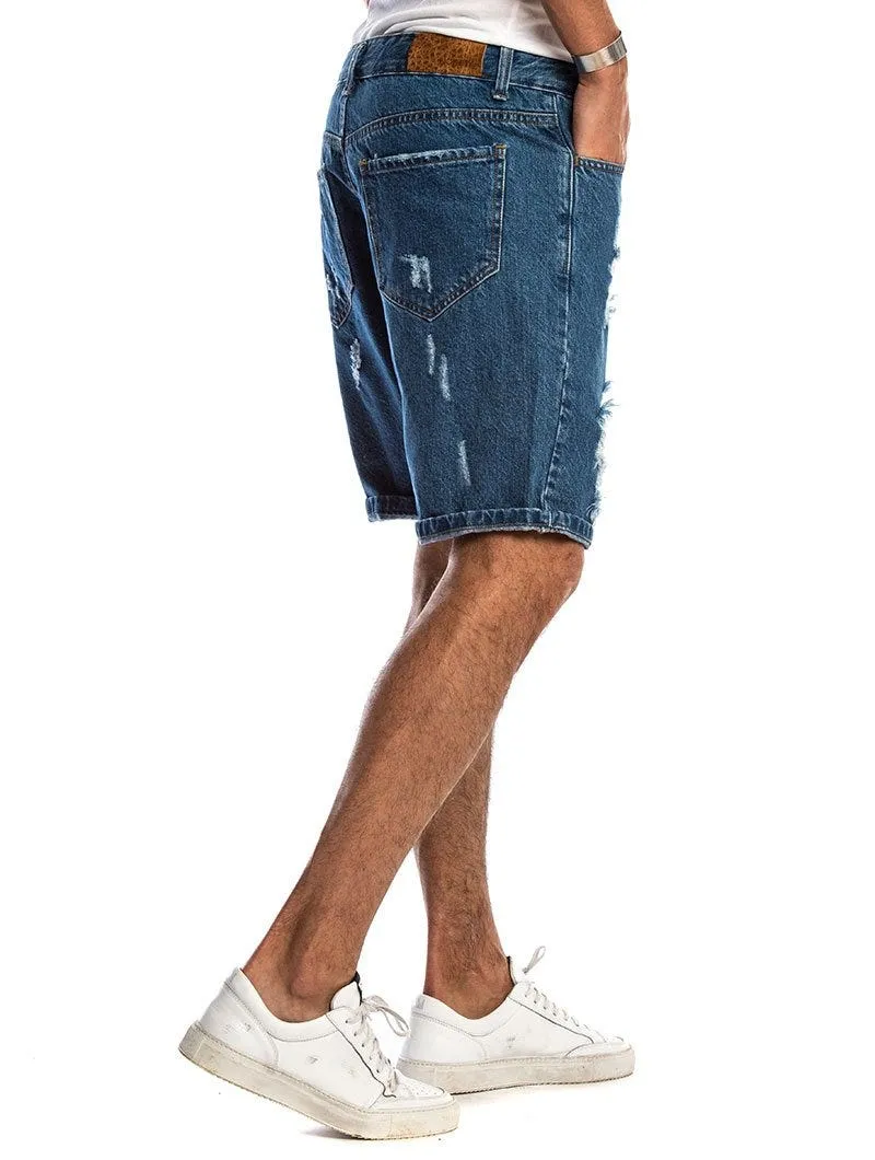 KAUI RIPPED SHORTS IN DARK BLUE