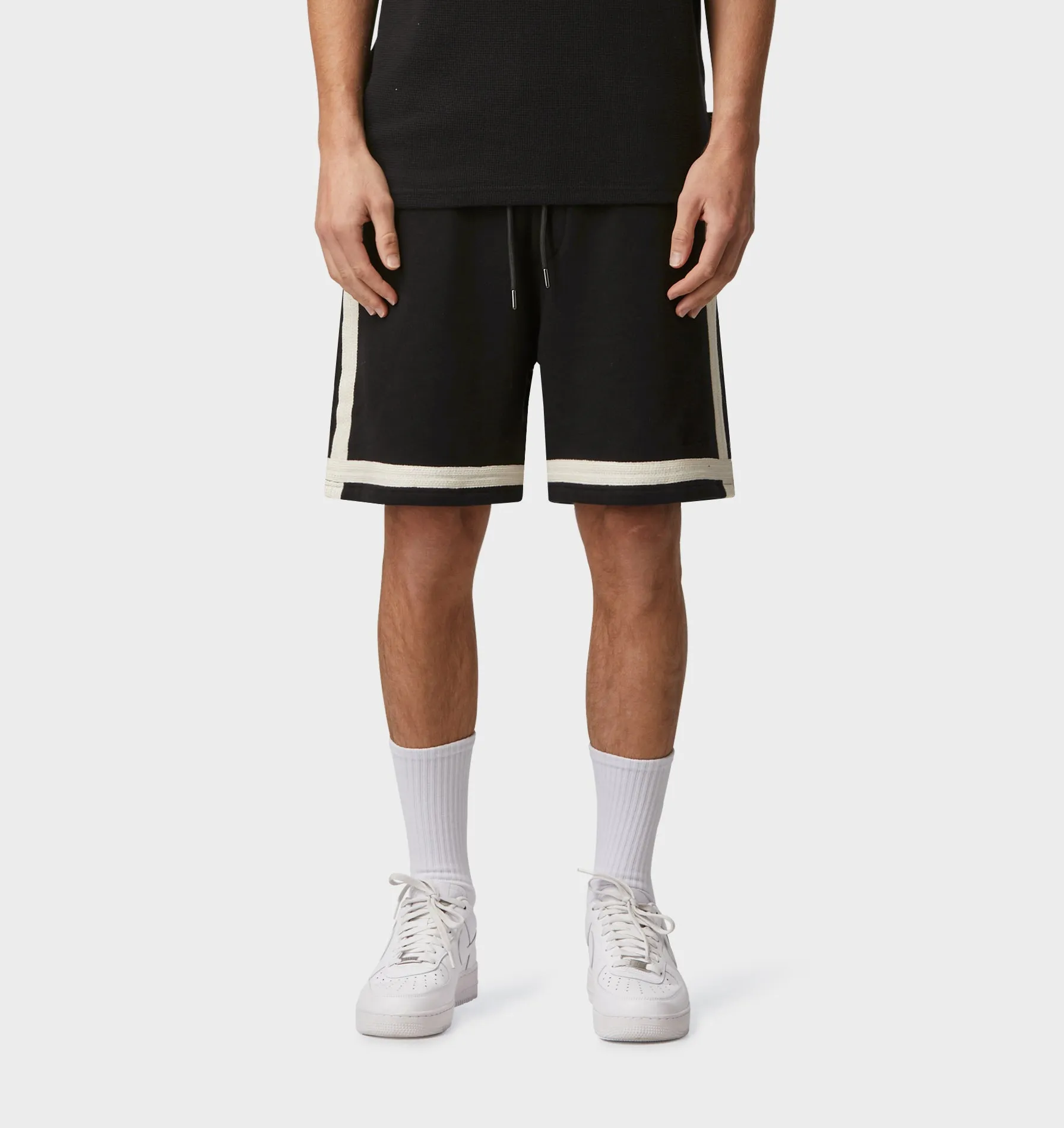 Lace Trim Trackie Short - Black