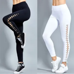Lace Up High Waist Fitness Leggings