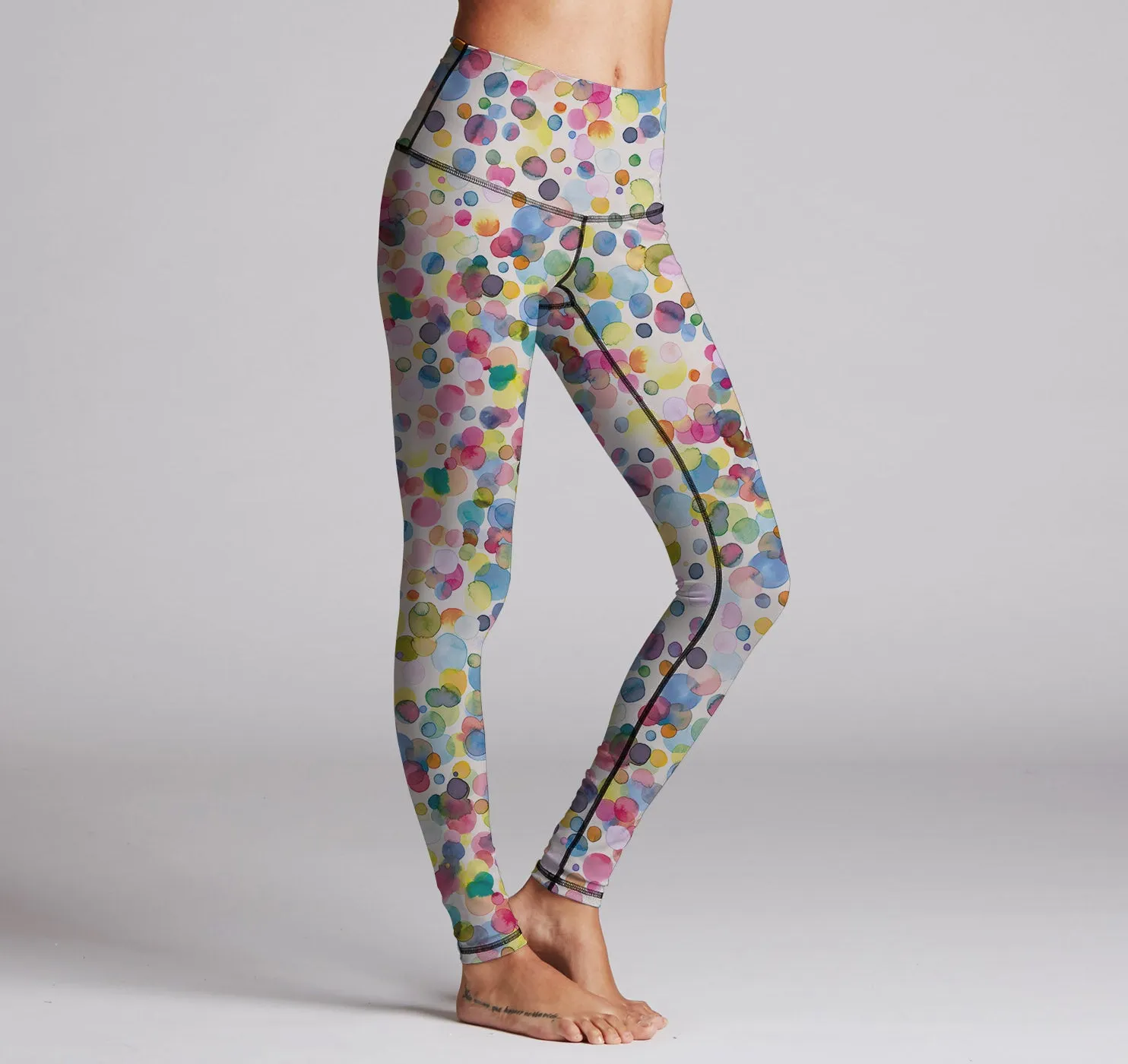 Leggings (Hi-Waist), Watercolor Drops