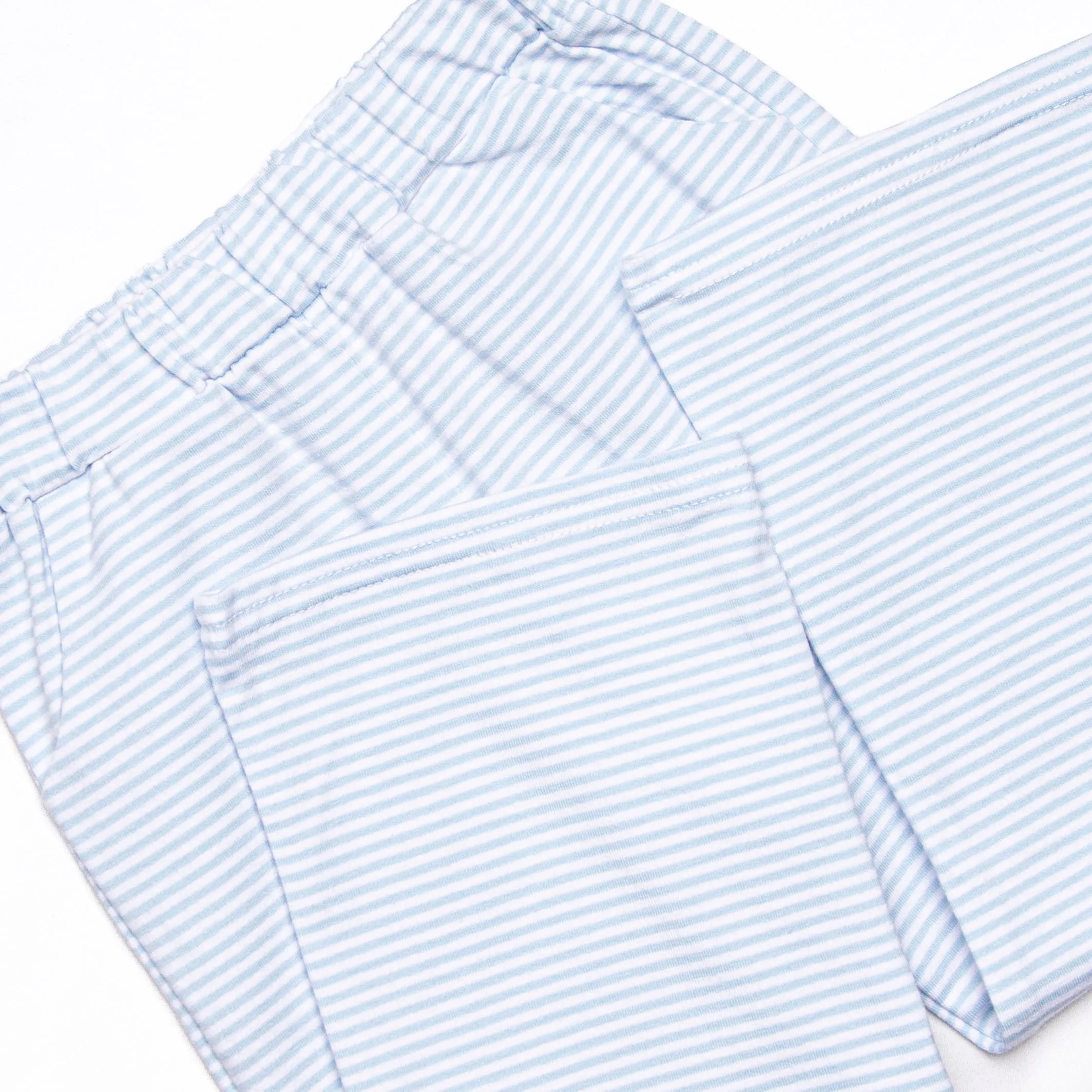 Levi Pant Set, Jade Green and Blue Stripe
