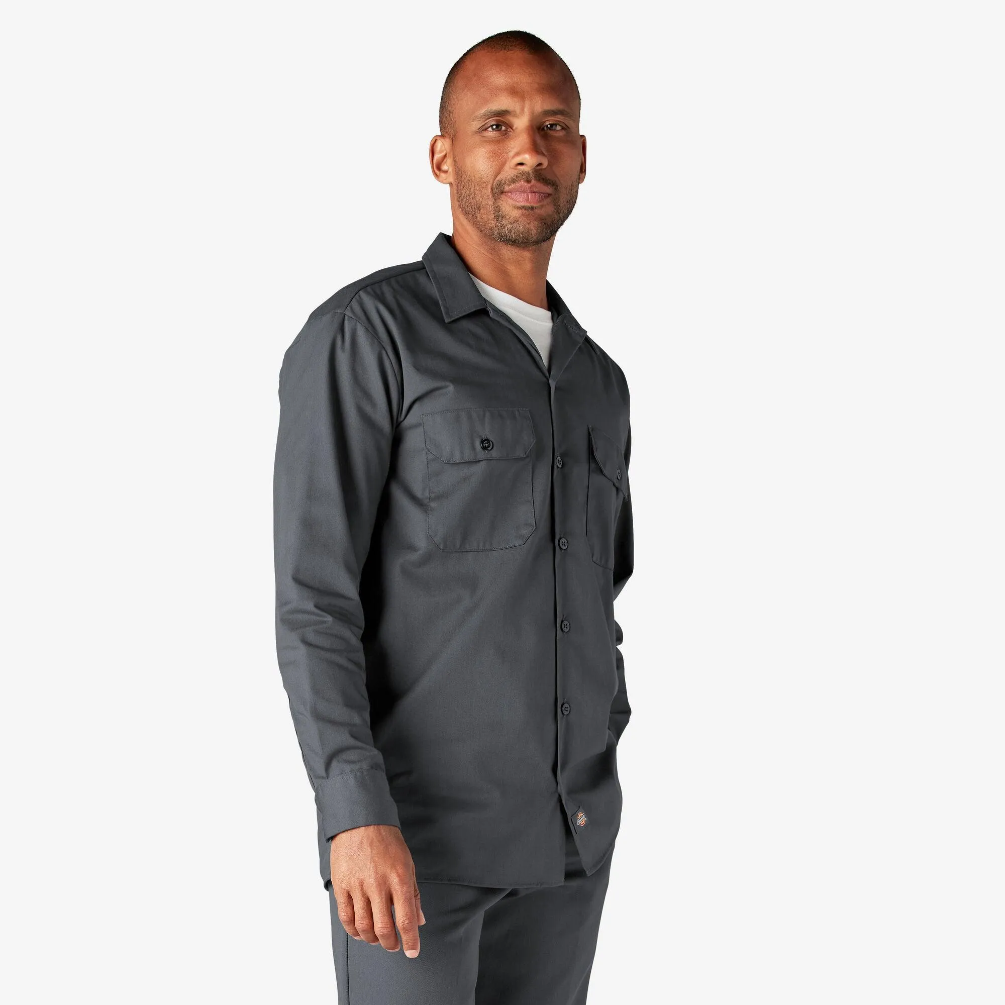 Long Sleeve Work Shirt, Charcoal Gray