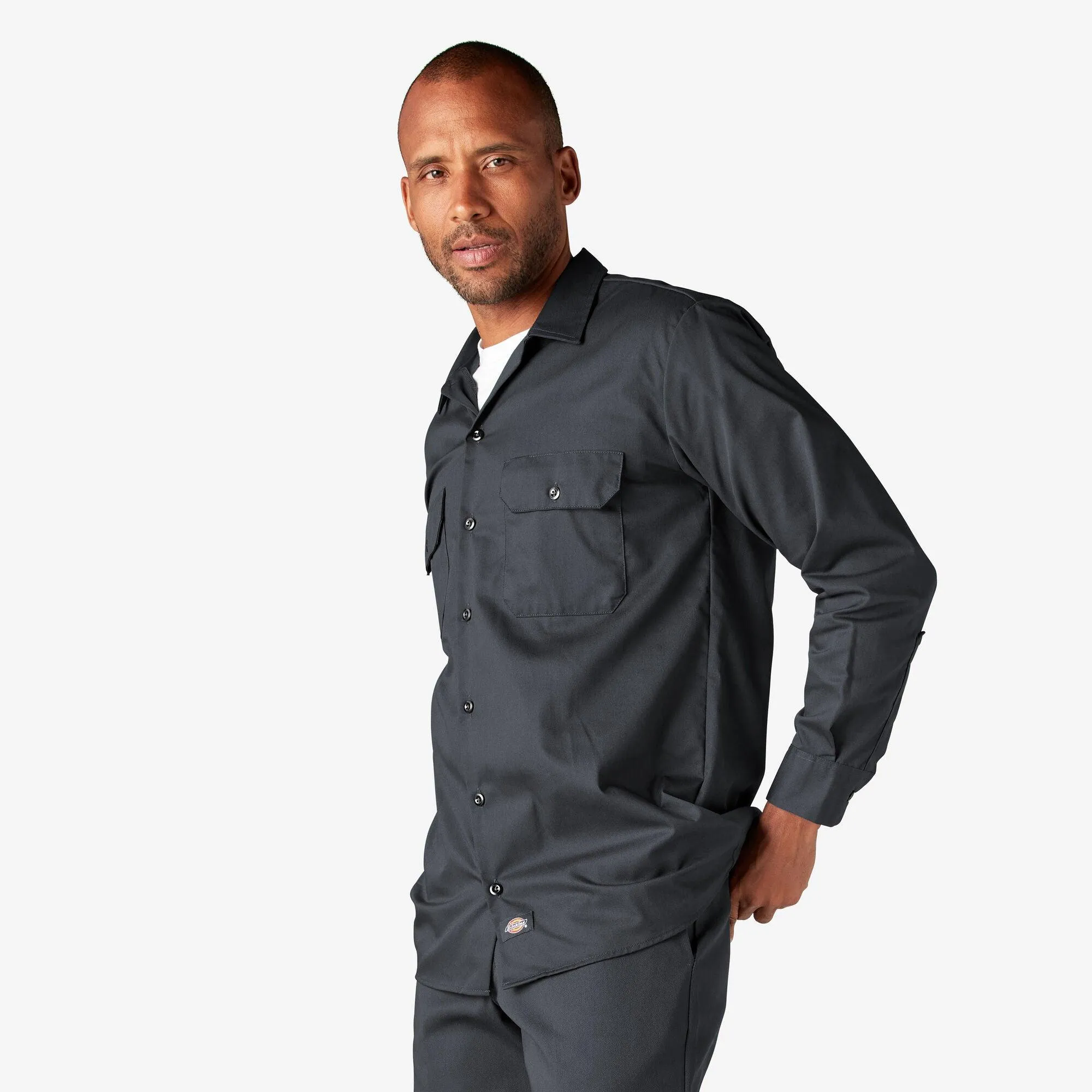Long Sleeve Work Shirt, Charcoal Gray