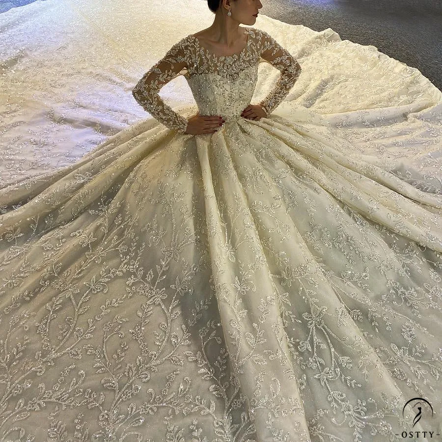 Luxury Embroidered Sleeveless Wedding Dresses OS3963