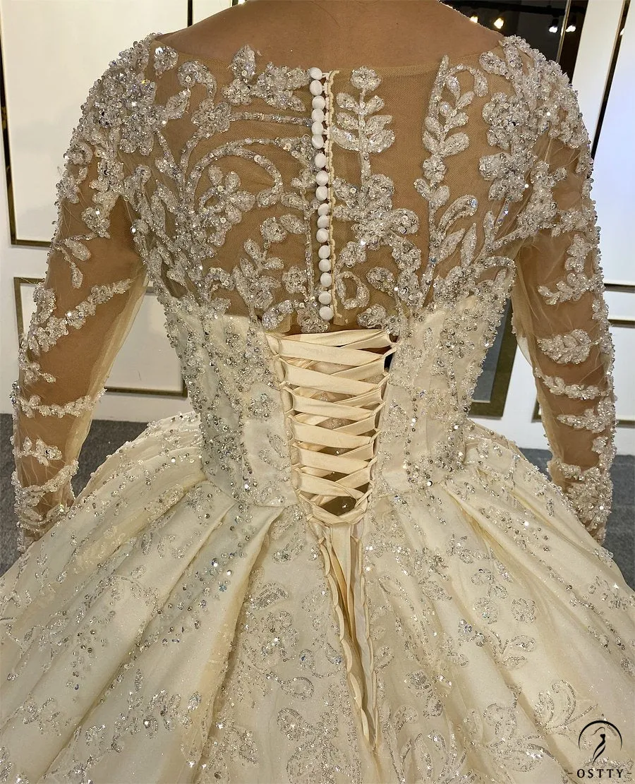 Luxury Embroidered Sleeveless Wedding Dresses OS3963