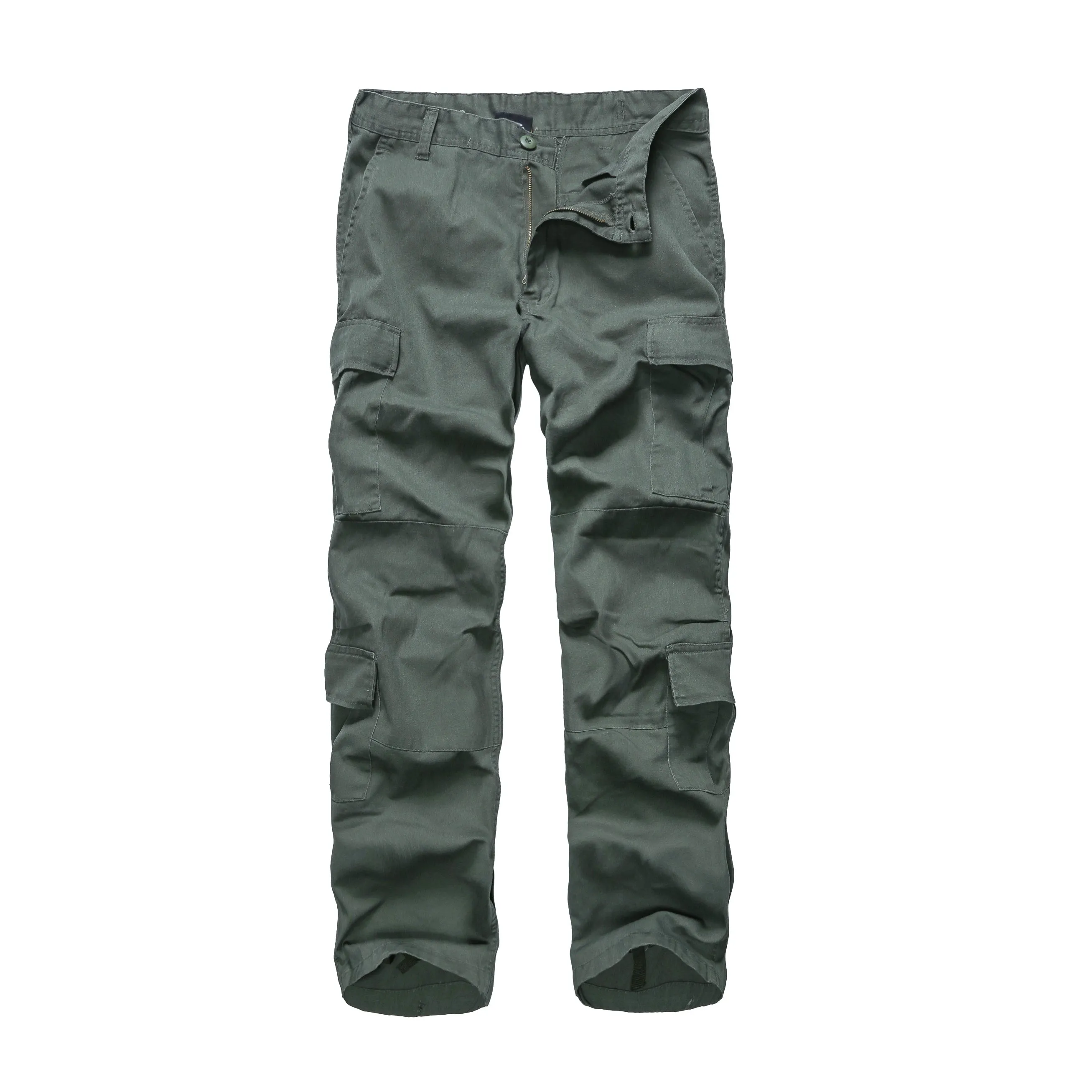 Mens Casual Paratrooper Camouflage Cargo Pants - Stone Washed