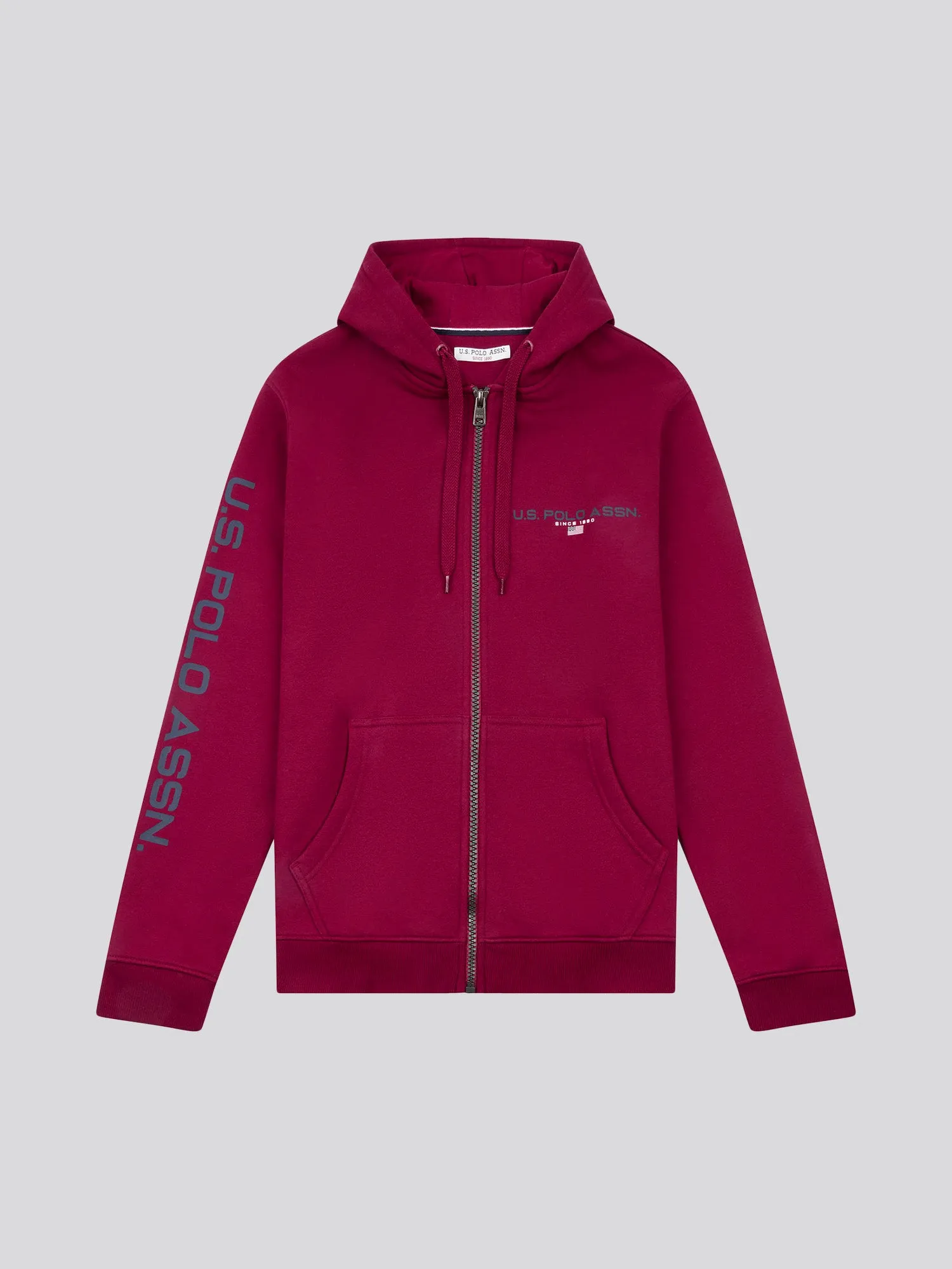 Mens Sport Zip-Through Hoodie in Biking Red