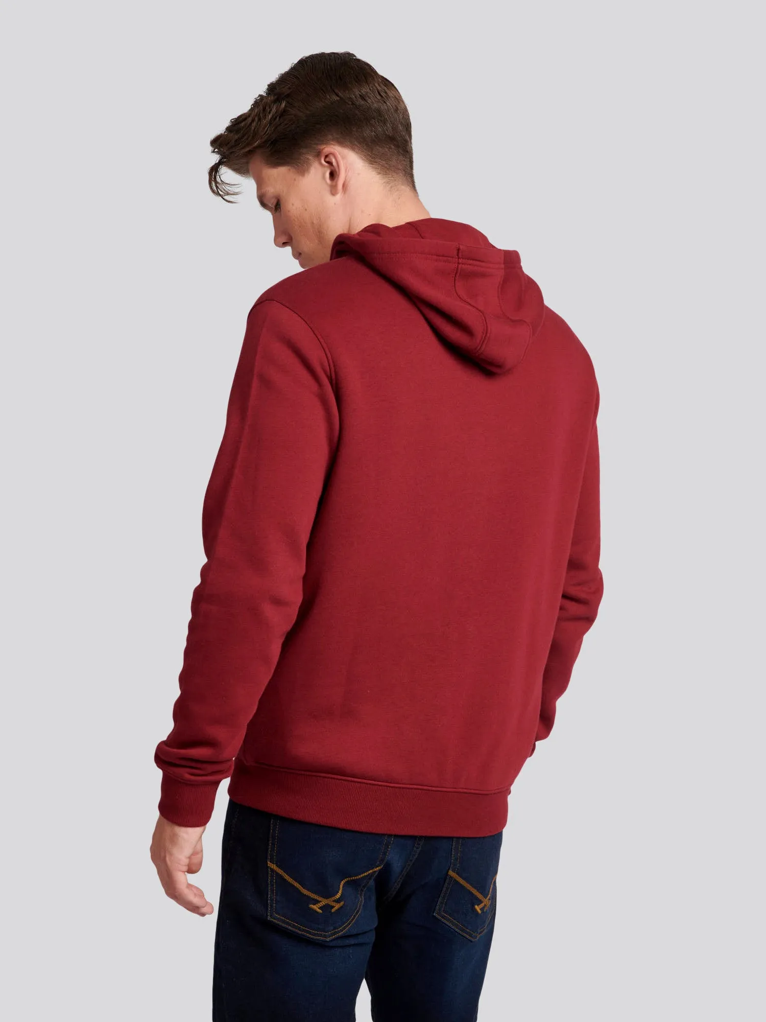 Mens Sport Zip-Through Hoodie in Biking Red