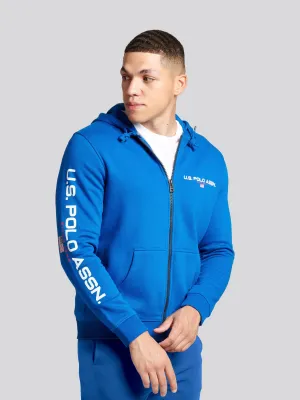 Mens Sport Zip-Through Hoodie in Classic Blue