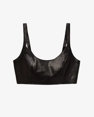 MERCURY RECYCLED LEATHER BRALETTE | Black