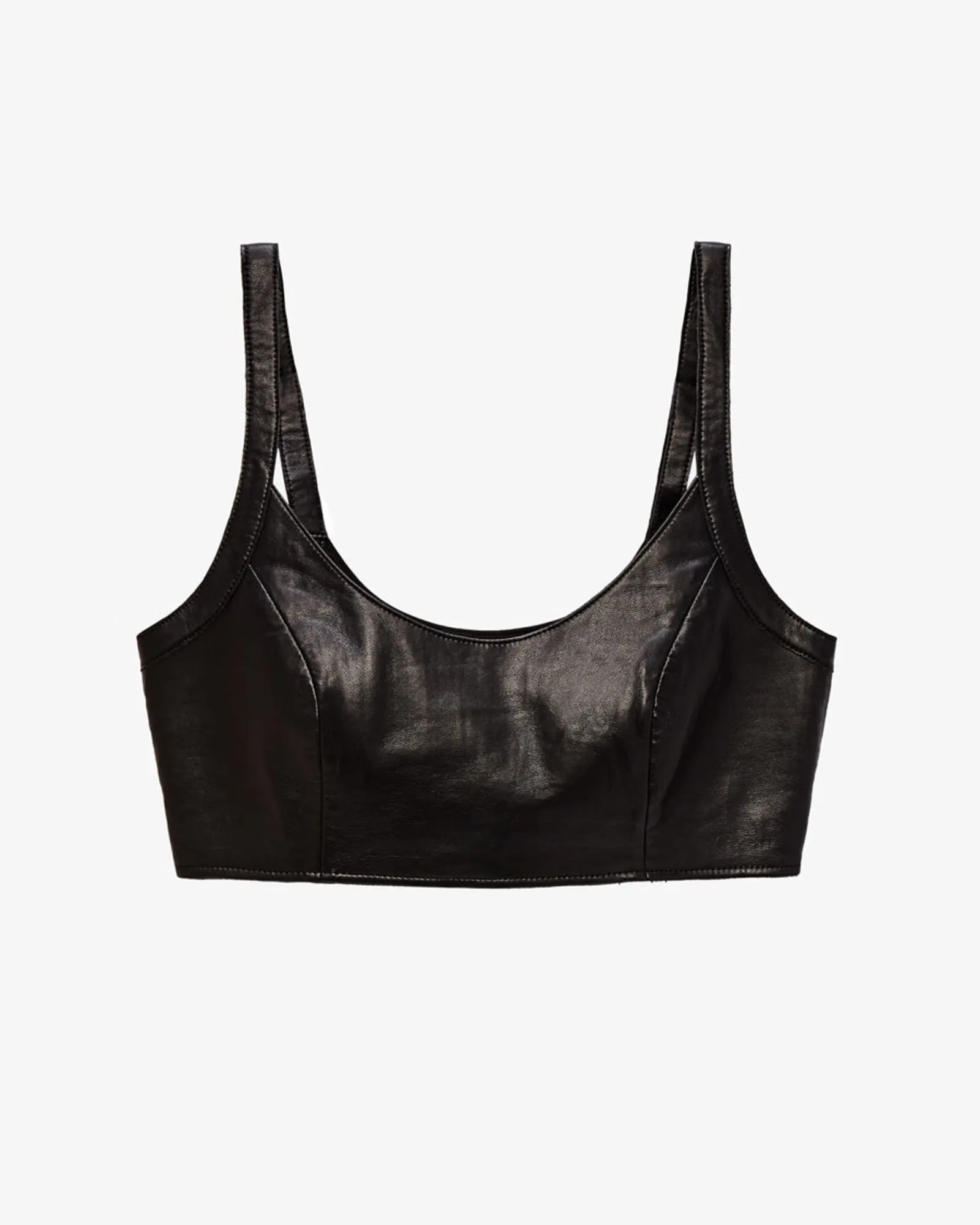MERCURY RECYCLED LEATHER BRALETTE | Black