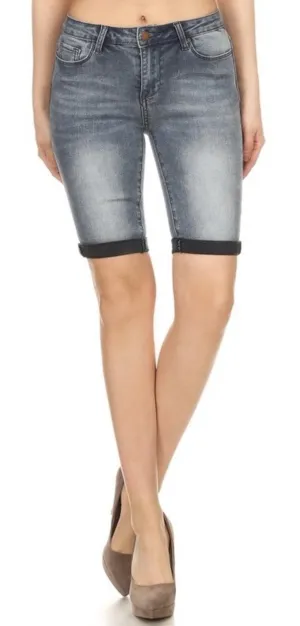 Mineral Wash Bermuda Roll Cuff Short