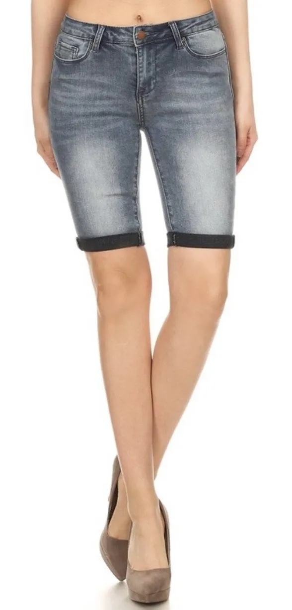 Mineral Wash Bermuda Roll Cuff Short
