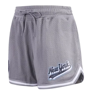 MLB NEW YORK YANKEES SCRIPT TAIL WOMEN'S MESH TAPE SHORT (GRAY)