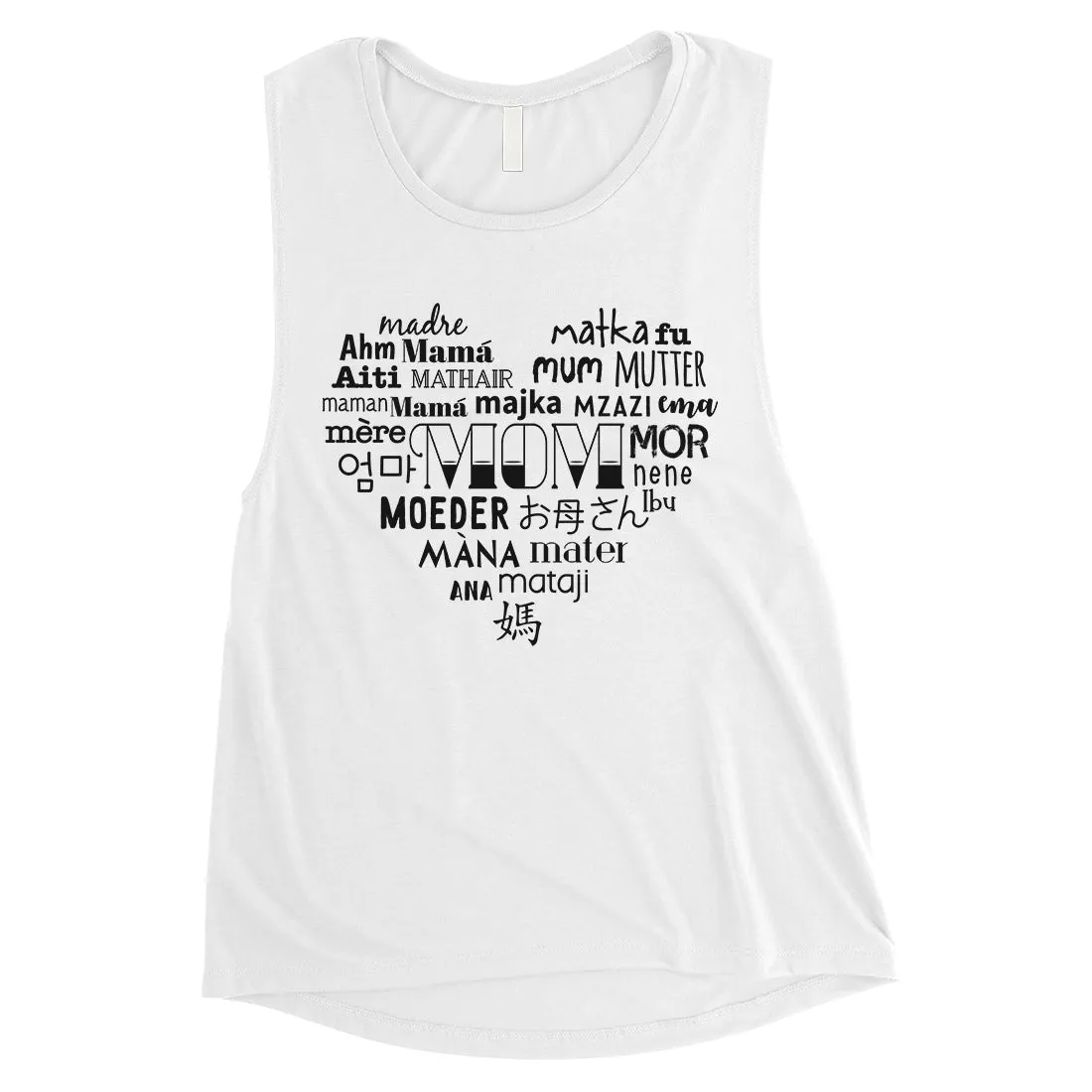Mom Different Languages Womens Muscle Tank Top Workout Mom Gift