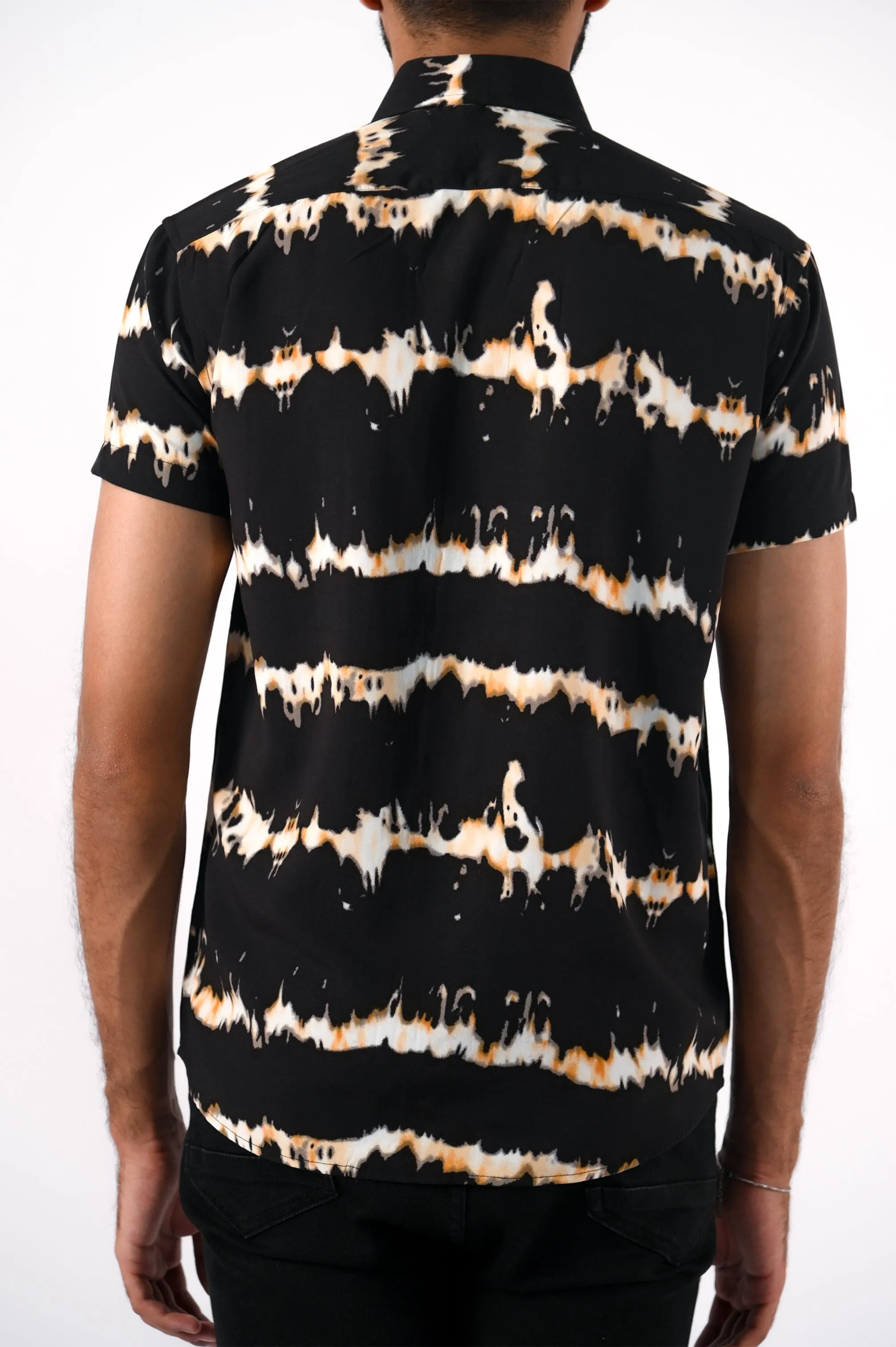 Monochrome Waves Printed Shirt