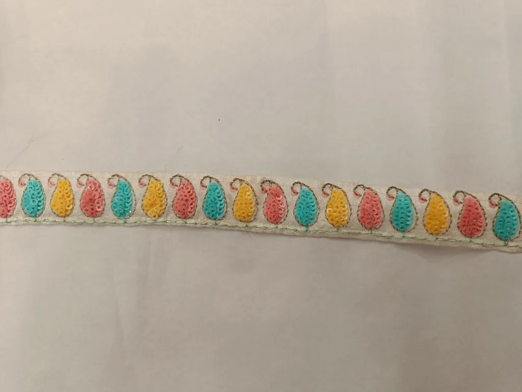 Multicolor Sequins & Zari Border