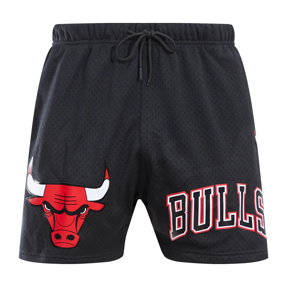NBA CHICAGO BULLS LOGO MEN'S MESH SHORT (BLACK)