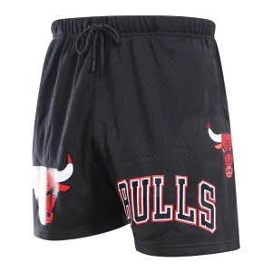 NBA CHICAGO BULLS LOGO MEN'S MESH SHORT (BLACK)