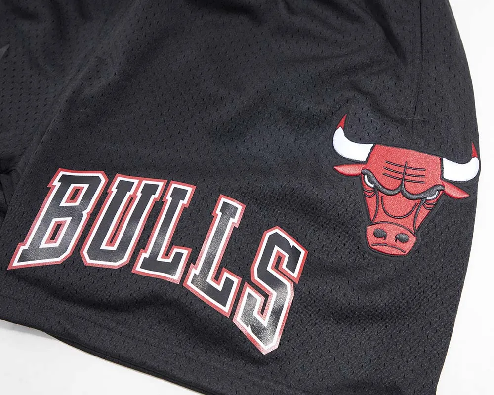 NBA CHICAGO BULLS LOGO MEN'S MESH SHORT (BLACK)