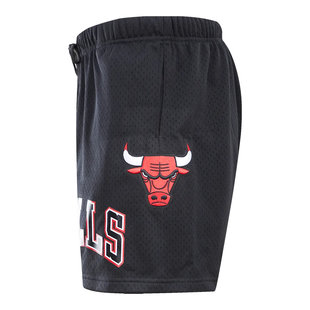 NBA CHICAGO BULLS LOGO MEN'S MESH SHORT (BLACK)