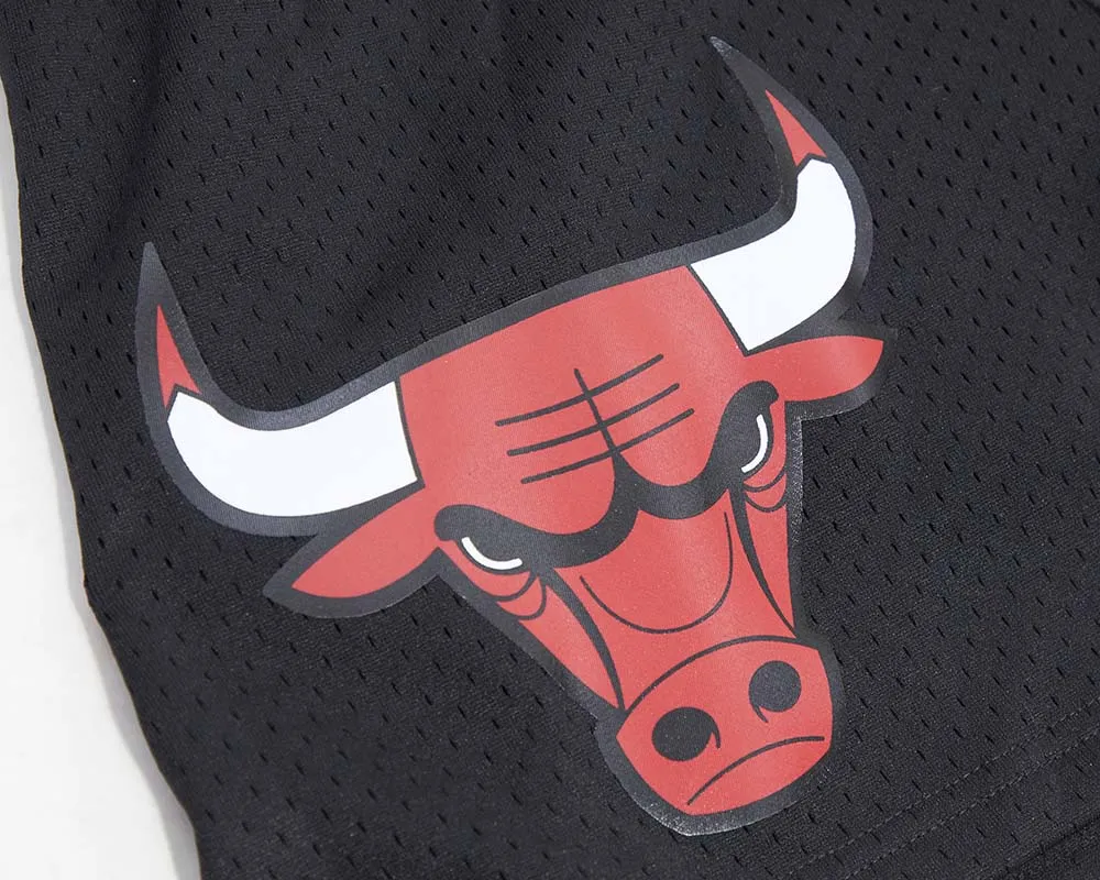 NBA CHICAGO BULLS LOGO MEN'S MESH SHORT (BLACK)