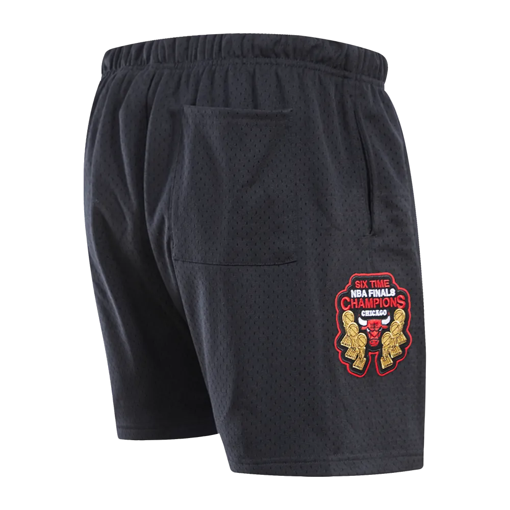 NBA CHICAGO BULLS LOGO MEN'S MESH SHORT (BLACK)
