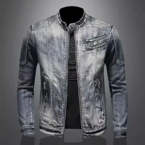 New Arrival  Toxic Men's Fusion Vintage Stand Collar Zip-Up Jacket Burberyy London Original