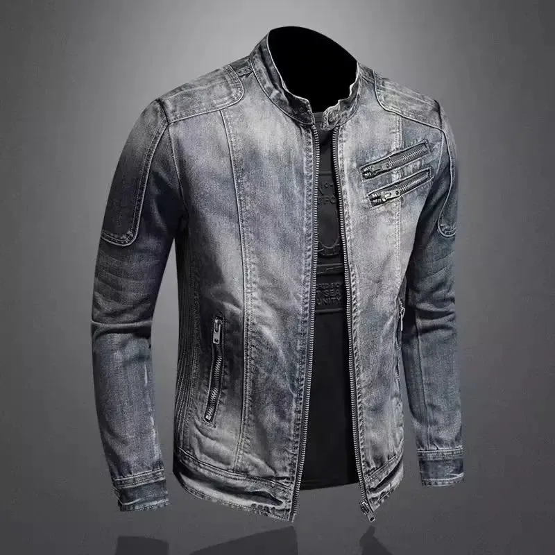New Arrival  Toxic Men's Fusion Vintage Stand Collar Zip-Up Jacket Burberyy London Original