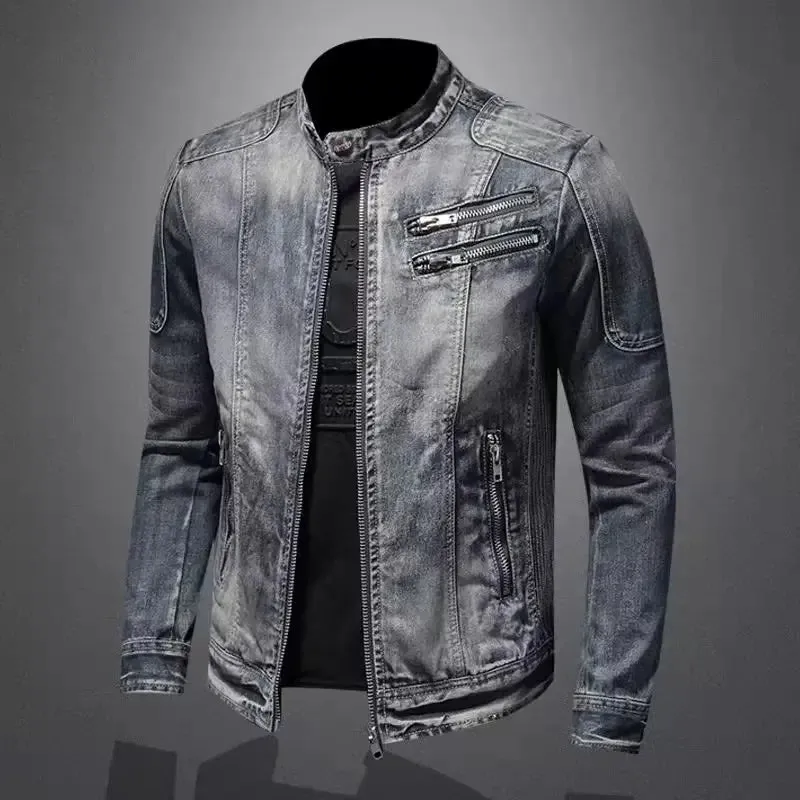 New Arrival  Toxic Men's Fusion Vintage Stand Collar Zip-Up Jacket Burberyy London Original