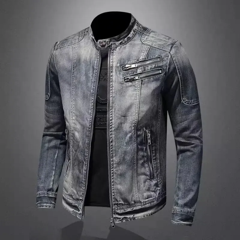New Arrival  Toxic Men's Fusion Vintage Stand Collar Zip-Up Jacket Burberyy London Original