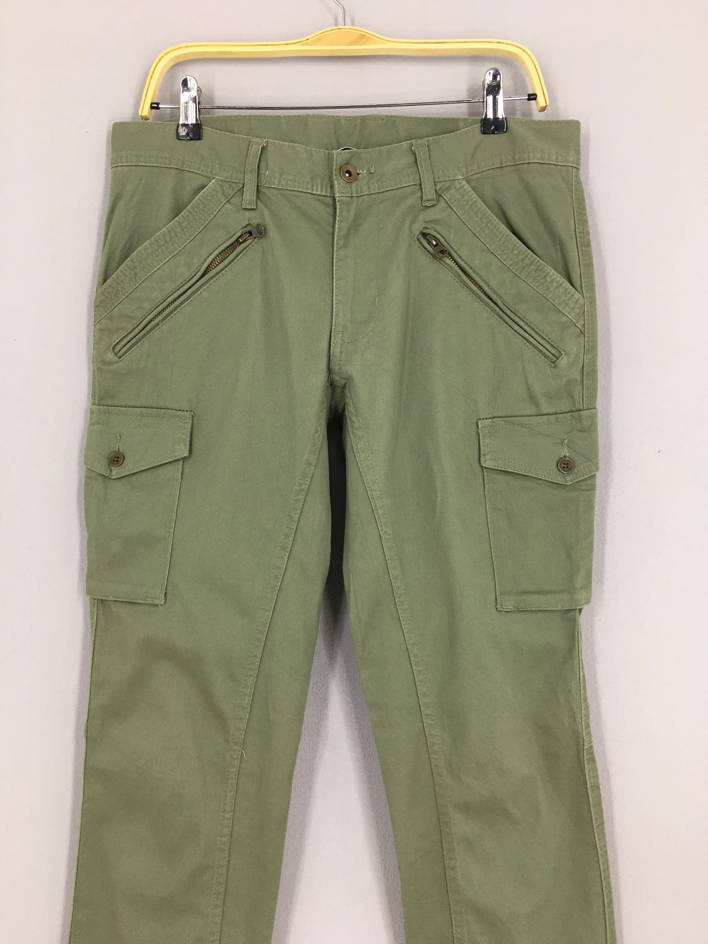 Nicole Japan Green Olive Cargo Pants Size 34x31