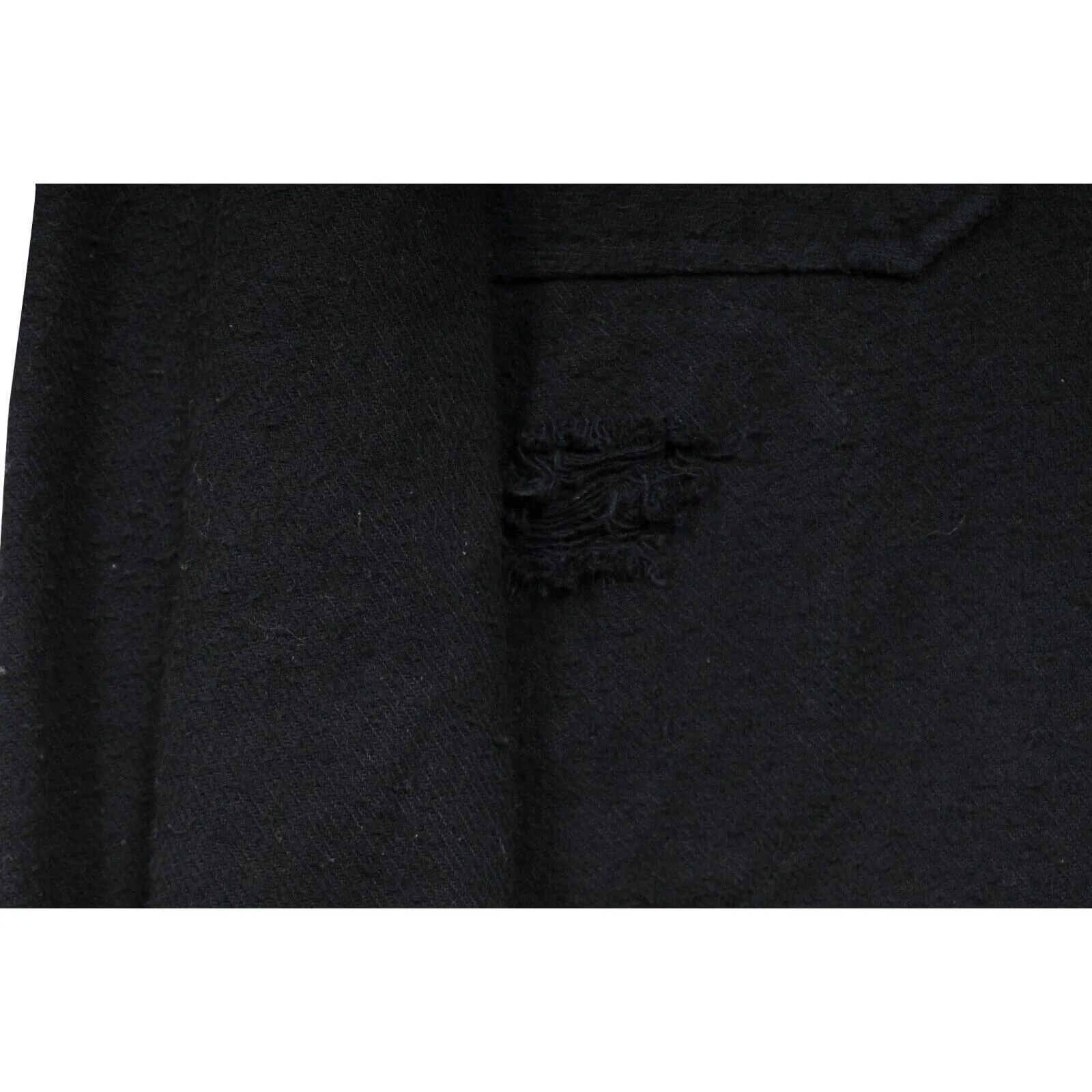 Nirvana Button Down Shirt Black Yellow Distressed Overshirt Jacket