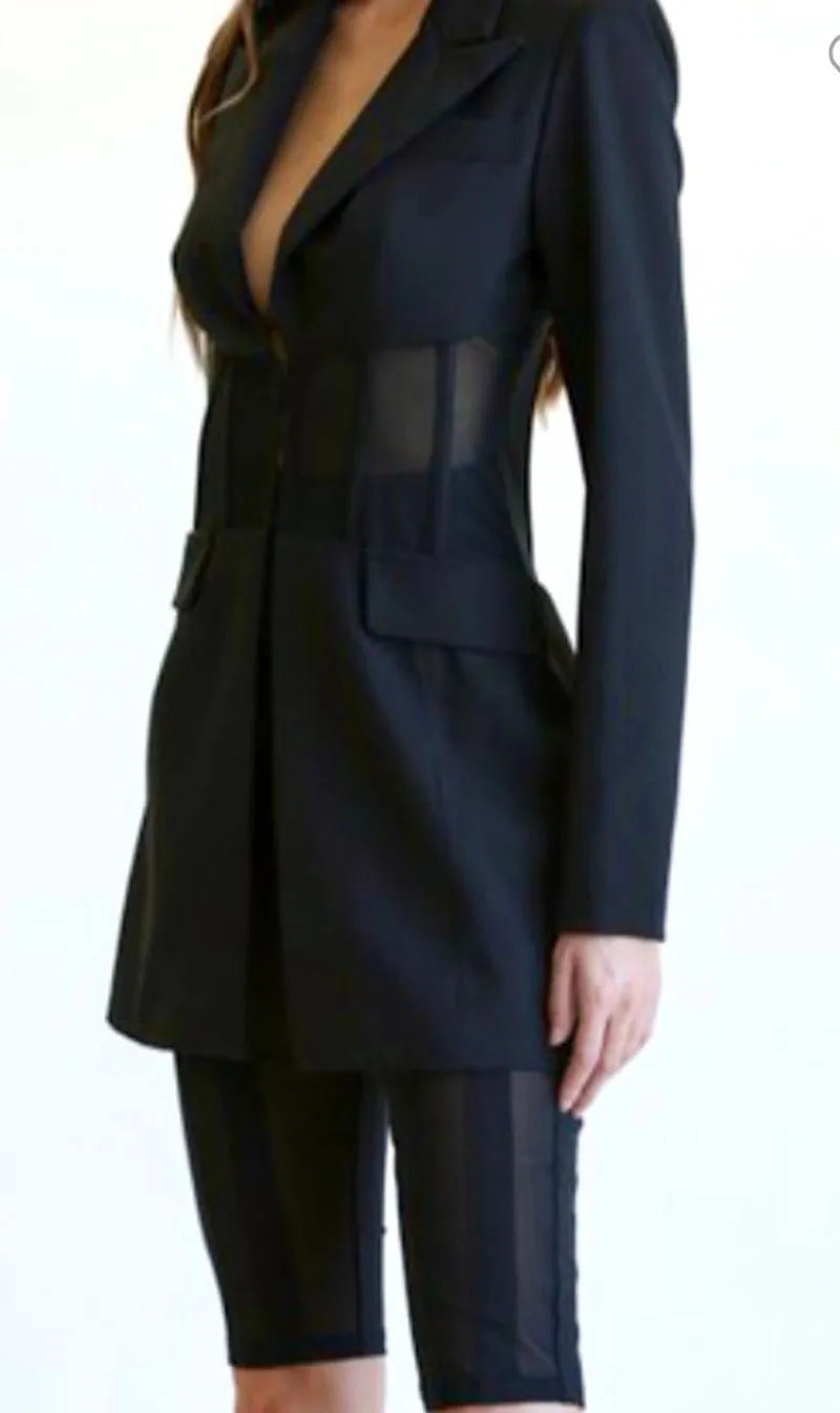 Noir Corset Blazer Set