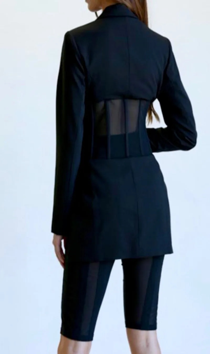 Noir Corset Blazer Set