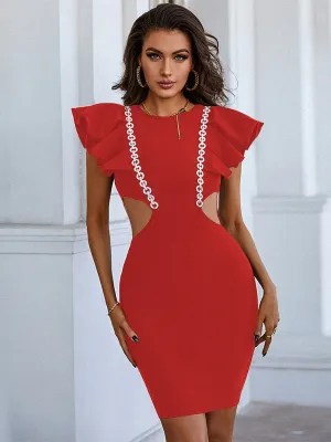Nvuvu Cause to Celebrate Black Ruffled Tiered Midi Dress
