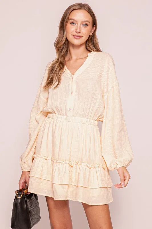 Oatmeal Boho Pumpkin Patch Tiered Dress