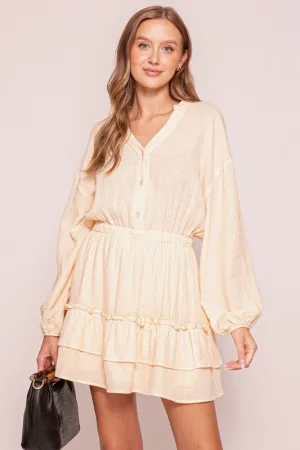 Oatmeal Boho Pumpkin Patch Tiered Dress