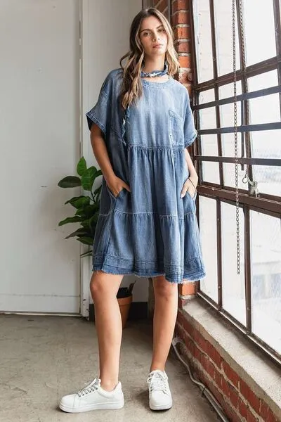 Oversized Tier Mini Dress