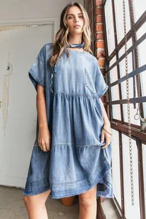 Oversized Tier Mini Dress