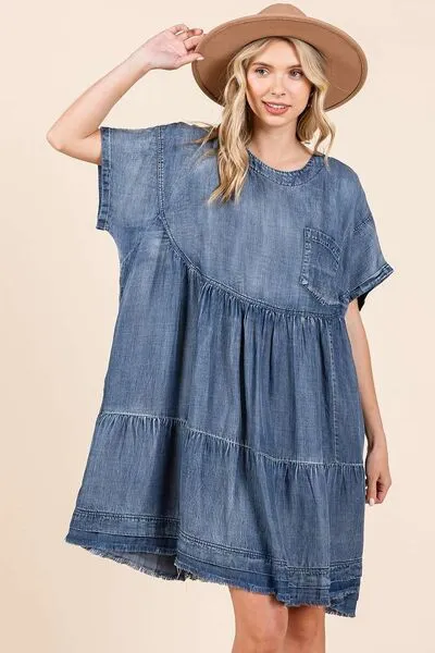 Oversized Tier Mini Dress